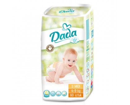 Подгузники DADA 3 Midi (4-9кг), 60шт., Польша