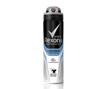 Мужской дезодорант Rexona Невидимый Прозрачный лед спрей, 150мл