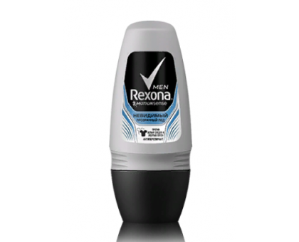 Мужской дезодорант Rexona Невидимый Прозрачный лед шариковый, 150мл