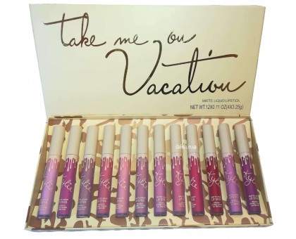 Kylie Take me on Vacation 633 набор жидких матовых помад 12шт.