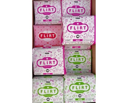 Прокладки для критических дней Flirt Light Teen 3 капли, 10шт. (ассорти)